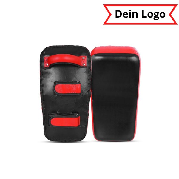 Arm Mitt, schwarz/rot, Leder, gekrümmt, personalisiert
