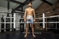 Anime Athletics Muay Thai Short - Weiß/Schwarz, HEARTBEAT