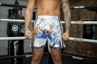 Anime Athletics Muay Thai Short - Weiß/Schwarz, HEARTBEAT