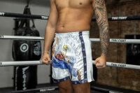 Anime Athletics Muay Thai Short - Weiß/Schwarz, HEARTBEAT