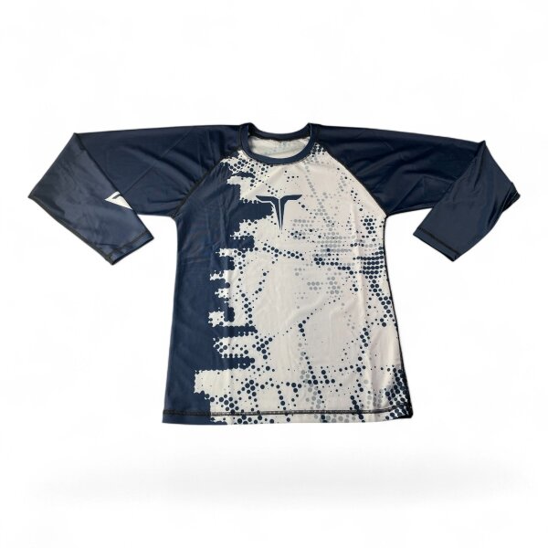 Rashguard, 280GSM, blau/weiß, langarm, MODELL: COMBAT FIGHTER