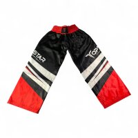 Kickboxhose, 100% Satin, schwarz/rot, MODELL: RED HAWK