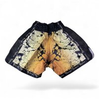 Kick-Thai-Box Shorts, 100% Satin, schwarz/gold, MODELL:...