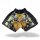 Kick-Thai-Box Shorts, 100% Satin, schwarz/gold, MODELL: GOLDEN PUNCH