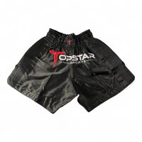 Kick-Thai-Box Shorts, 100% Satin, komplett schwarz,...