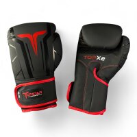 Boxhandschuhe, schwarz/rot, Premium Kunstleder, MODELL: POWER PUNCH