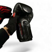 Boxhandschuhe, schwarz/rot, Premium Leder, MODELL: BLACK SHADOW