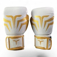 Boxhandschuhe, weiß/gold, Premium Leder, MODELL: WHITE DIAMOND