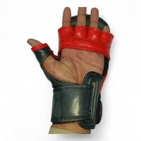 MMA Handschuhe, schwarz/rot, Premium Leder, MODELL: RED GHOST