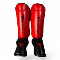 Premium Schienbein-Spannschoner, rot/schwarz, MODELL: RED...