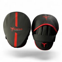 Handpratze, schwarz/rot, Premium Kunstleder in Matt,...