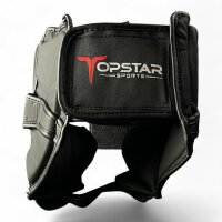 Kopfschutz, schwarz, Premium Kunstleder in Matt, MODELL: SHADOW BLAZE