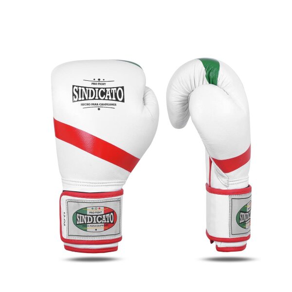 Boxhandschuhe, weiß, Leder, SINDICATO