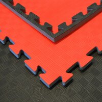 Trainings-Wendematte, rot/schwarz, 20mm Dicke, 1 x 1m