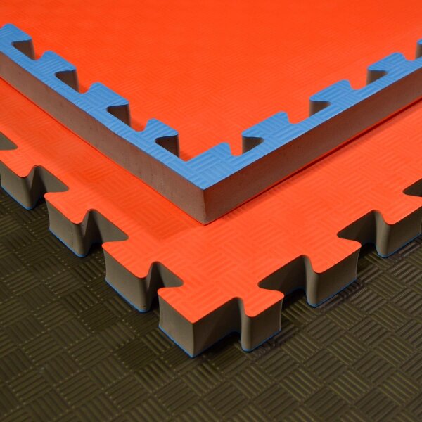 Trainings-Wendematte, rot/blau, 40mm Dicke 1 x 1m