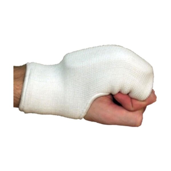 Handschoner, weiß, einfach quer gesteppt