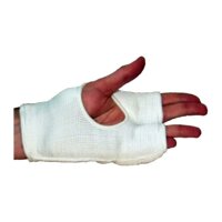 Handschoner, weiß, doppelt quer gesteppt