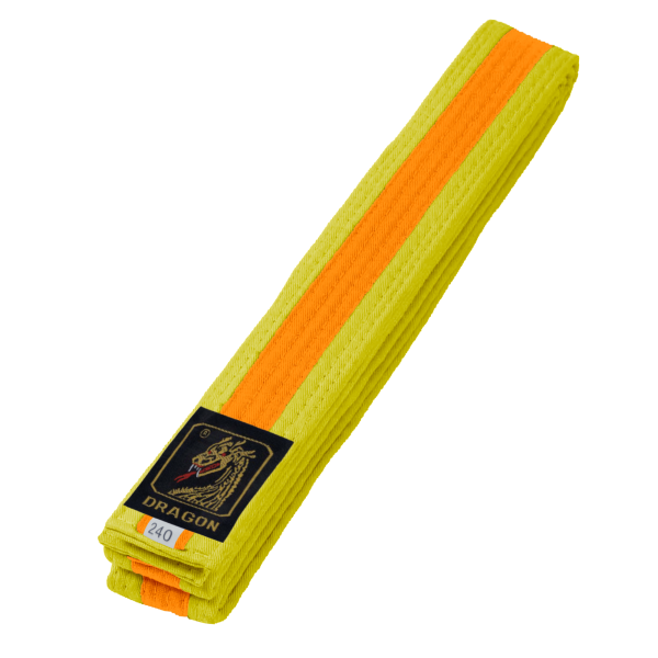 Budo Gürtel, gelb/orange/gelb