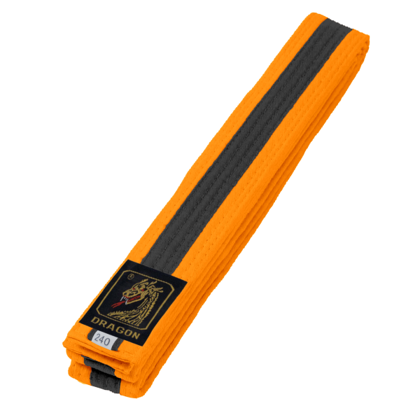 Budo Gürtel, orange/schwarz/orange