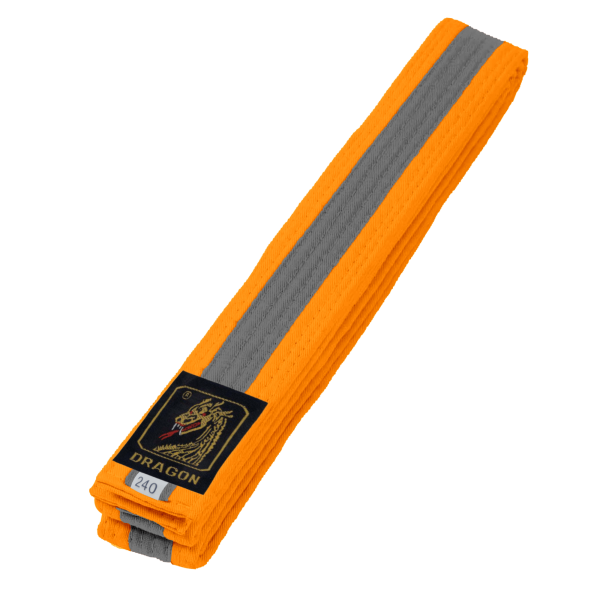 Budo Gürtel, orange/grün/orange