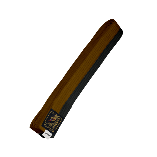 Budo Gürtel, braun/schwarz, halb&halb