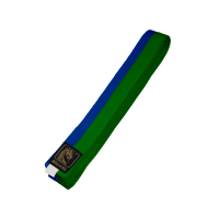 Budo Gürtel, grün/blau, halb&halb