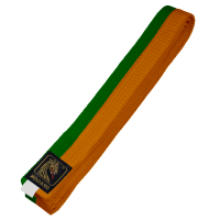 Budo Gürtel, orange/grün, halb&halb