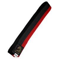Budo Gürtel, rot/schwarz, halb&halb