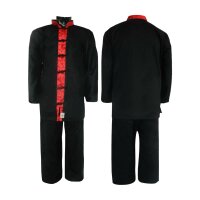 Kung-Fu Anzug, schwarz/rot, DAN, SHAOLIN