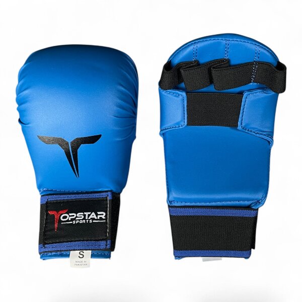 Karate Wettkampf Handmitts, blau, Kunstleder
