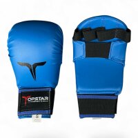 Karate Wettkampf Handmitts, blau, Kunstleder