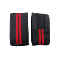 Kneebands, schwarz/rot, Elastikgewebe