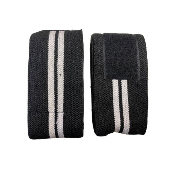 Kneebands, schwarz/weiß, Elastikgewebe