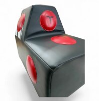 Wandschlagpolster, schwarz/rot, PU, 60x40x25cm