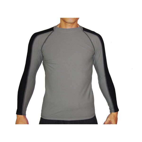 Rash Guard, grau/schwarz, long-sleeved