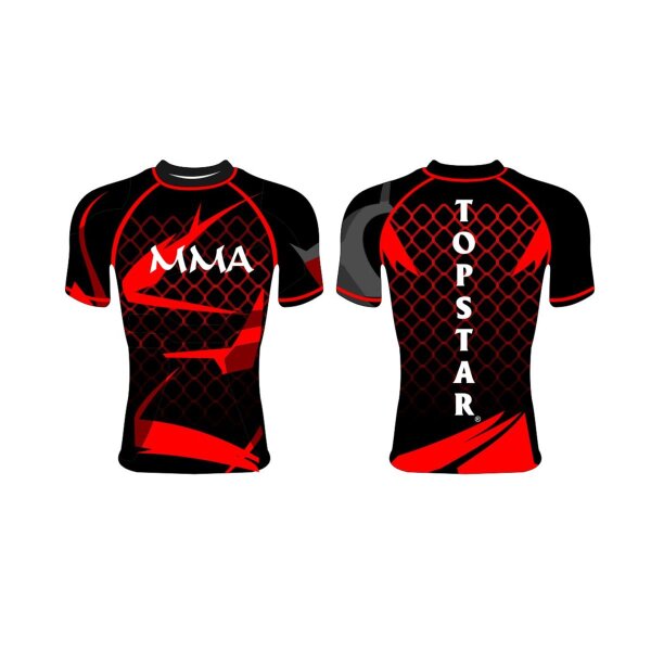 Rash Guard, schwarz/rot