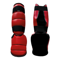 Schienbein-Spannschoner, rot, Kunstleder