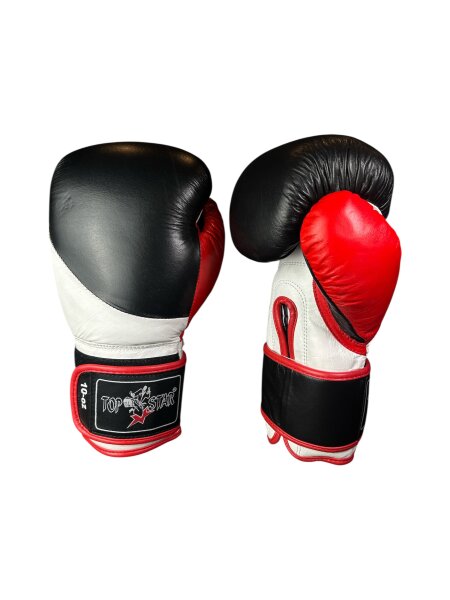 Boxhandschuhe, schwarz/weiß/rot, LION-Modell