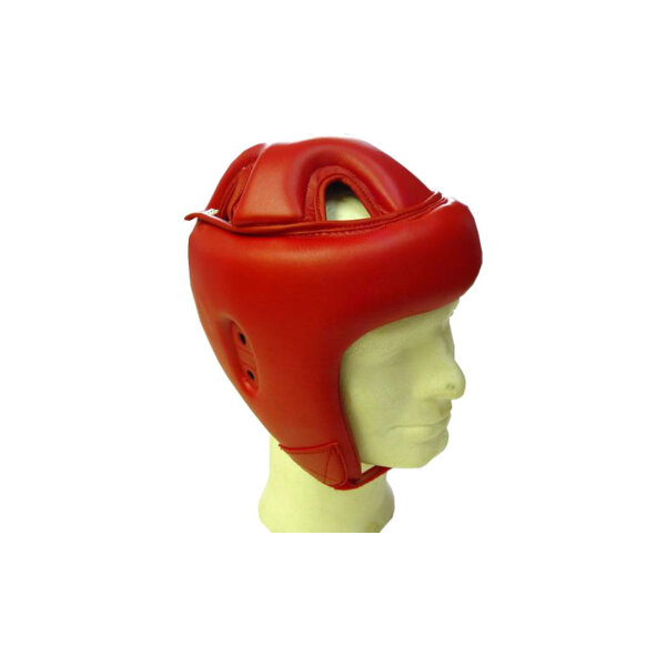 Kopfschutz, rot, angenähte Kopfdecke