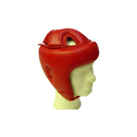 Kopfschutz, rot, angenähte Kopfdecke