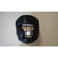 Kopfschutz, schwarz, Kunstleder, Metallgitter