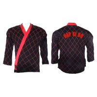 Hapkido Jacke, schwarz / rotes Revers