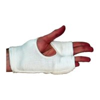 Handschoner, weiß, doppelt quer gesteppt