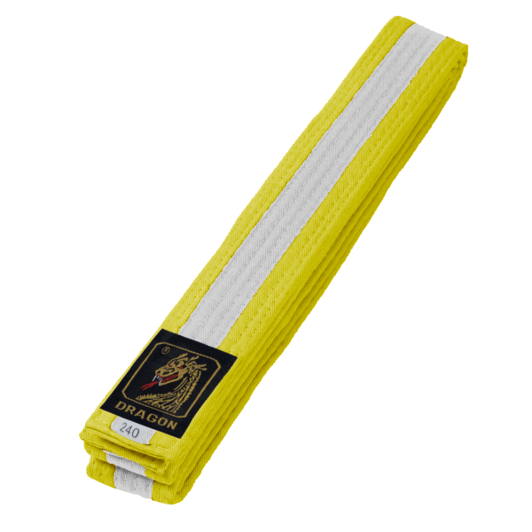 Budo Gürtel, gelb/weiß/gelb