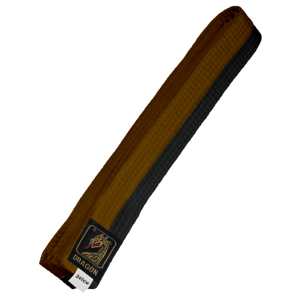 Budo Gürtel, braun/schwarz, halb&halb