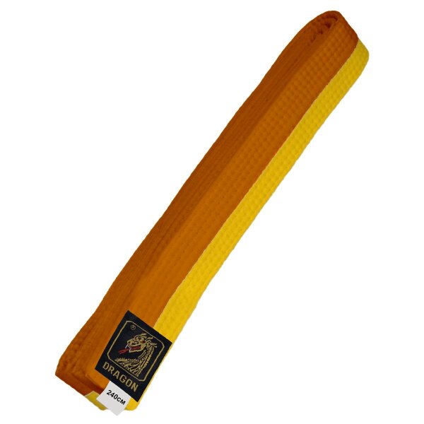 Budo Gürtel, gelb/orange, halb&halb