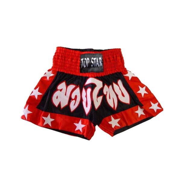Thai-Box Shorts, rot/schwarz/weiß