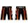 MMA shorts, black/orange/red