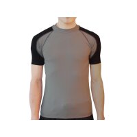 Rash Guard, grau/schwarz, short-sleeved