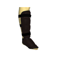 Schienbein-Spannschoner, schwarz, Kunstleder